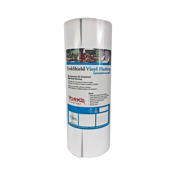 York 10 in. W X 50 ft. L Vinyl Flashing White